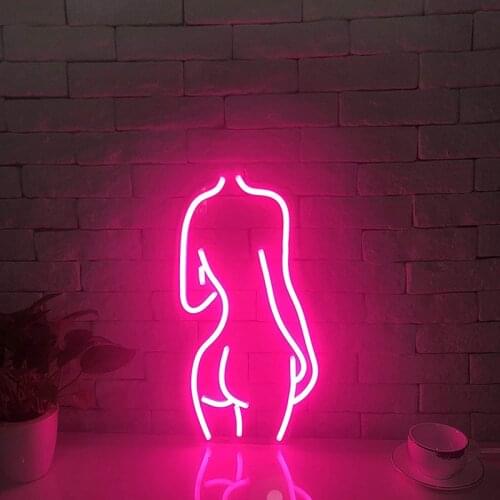 Acrylic Lady Led Neon Sign Lights Wall Hanging Light Neon Bulbs Lamp Bedroom Decoration Lighting for Bar Party Club Home Bedroom