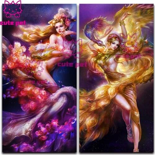 DIY Diamond Painting cross stitch Fantasy woman Flower Fairy full square diamond mosaic embroidery rhinestone decoration large