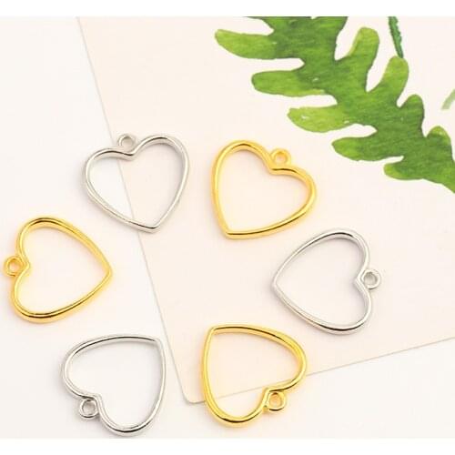 Antique Silver Gold Color Hollow Heart Charms Pendant Jewelry Making DIY Jewelry Accessories Making Earrings Necklaces Pendants