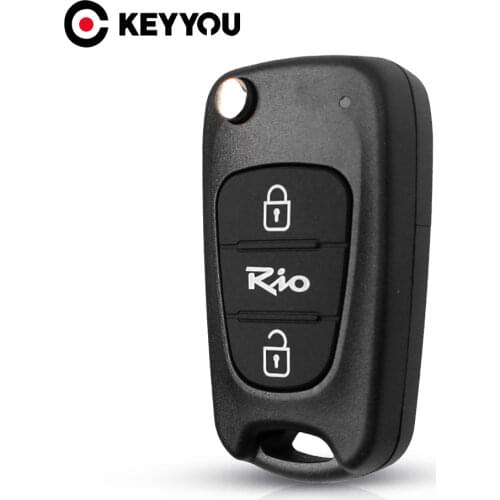 KEYYOU Replacement Flip Folding Key Case Blank Remote Fob Key Shell For Kia Rio Car Style 3 Buttons Car Key Cover TOY40 Blade