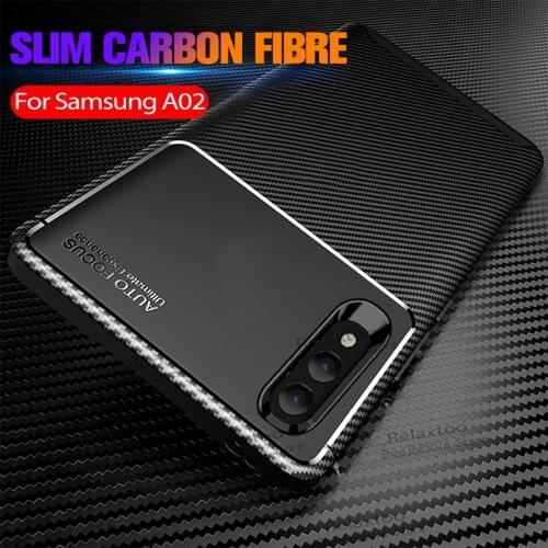 Samsun a02 Case Carbon Fiber Soft Silicone Back Cover for samsung galaxy a02 a02s a 02s 02 s Bumper Shockproof Protective coque