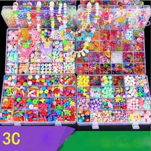 Children Creative DIY Beads With Whole Accessory Set/ Kids Girls Handmade Art Craft Educational Toys For Gifts And Presents