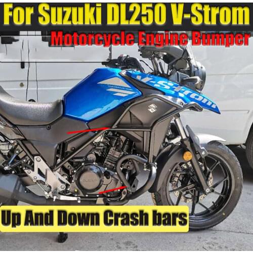 For Suzuki DL250 V-Strom 250 Vstrom DL 250 Motorcycle Upper Lower Crash Bar Engine Tank Guard Bumper Frame Protector Side Slider