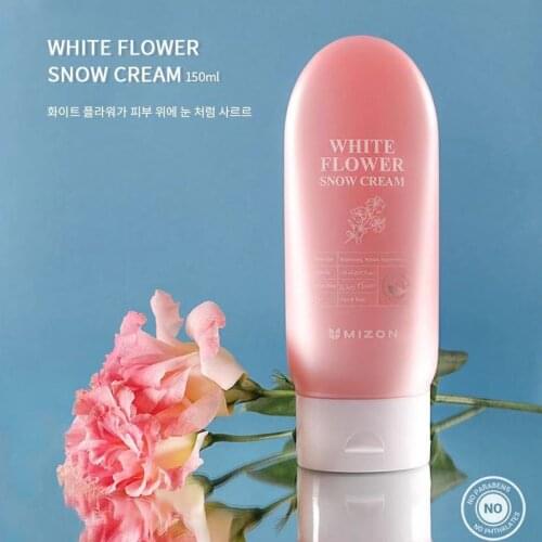 Mizon White Flower Snow Cream Skin Cream Whitening Body Lotion 2 In 1 Moisturizing Brightening Complexion Smooth Body Lotion