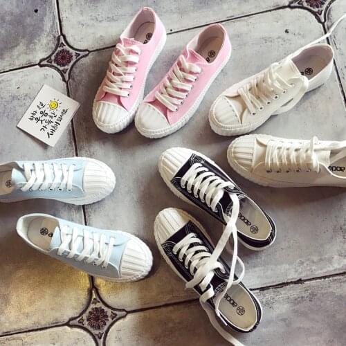 Harajuku Street Female Student Summer Canvas Shoes Woman Mode White Skateboarding Shoe Lacing Allmatch Female Girl Shoes Arder