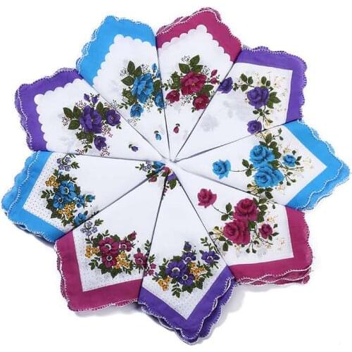 Cotton crescent printed handkerchief small floral can be used for the latest style of wedding