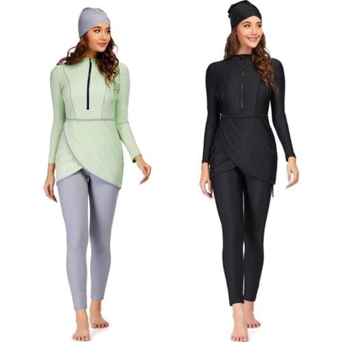 Summer Woman Water Sports Super Elastic UV Protection SPF50+ Swimwear Suit Muslim Swimwear