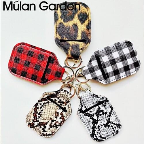 M&G Sanitizer Holder Keychain Snake Skin Red Black Buffalo Lattice Leopard Keychains Fish Extender Personalized Christmas Gift