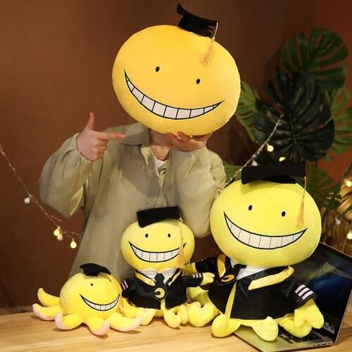 Cute Octopus doll Korosensei Koro Sensei Teacher Plush Stuffed Toys Cartoon Animals Dolls Graduate Kids Assassination Classroom