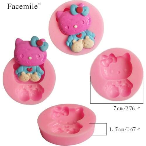 Cute cartoon Kitty cat fondant cake molds soap chocolate mould for the kitchen baking cake decoration tools