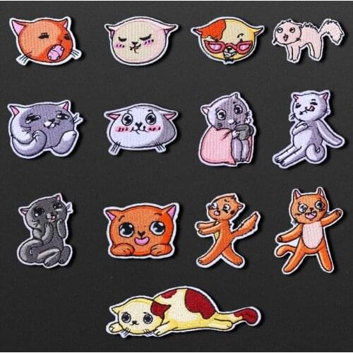 Cartoon cute Cat Patch wholesale DIY Iron on Stick-On Patches for Clothing Embroidered Sewing T-shirt Applique