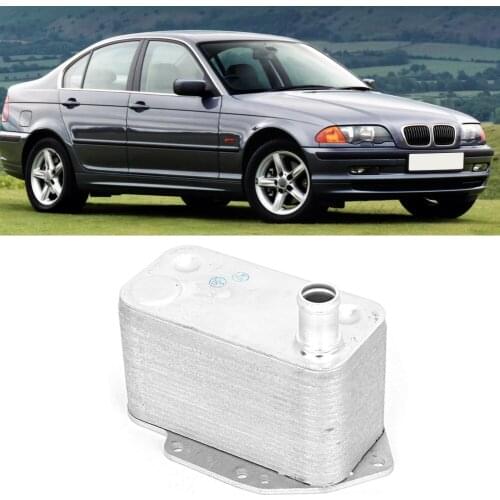 New Engine Cooling Car Engine Oil Cooler Aluminum Cooling System Fit For X3 X5 X6 11427788462 Car Oil Cooler-Silver