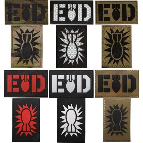 Explosive Ordnance Disposal EOD infrared IR multicam Bomb Squad laser hook patch Reflective Military Emblem Appliques Armband