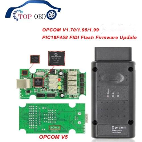OPCOM V5 For Opel OP COM 1.70 flash firmware update OP-COM 1.95 PIC18F458 FTDI CAN BUS OBD OBD2 Scanner Car Auto Diagnostic