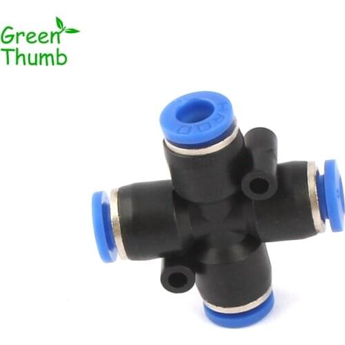 30pcs Plastic Cross Connector 6mm/8mm Pipe 4-Way Quick Connector for High Pressure Irrigation Fittings Pneumatic Air Hose