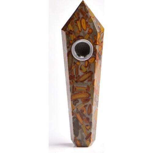 Drop Shipping wholesale Natural bamboo crystal Crystal Smoking Pipe+strainer quartz stone healing wand Free Shipping X28