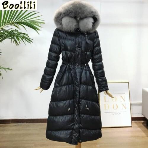 Boollili White Duck Down Jacket Women Winter Coat Women Korean Fox Fur Collar Hooded Puffer Jacket 2020 New Warm Parka Abrigos