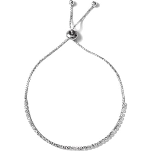 Adjustable Charm Bracelets & Bangles With Cubic Zirconia Silver Color For Woman Jewelry Gift Pulseras Mujer Claw Setting