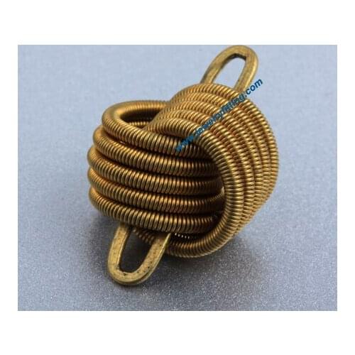 All kinds of jewelry findings supplier Raw brass color Coiled wire spherical connector beads 27.5*17.5*14mm