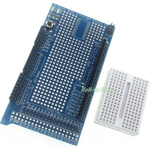 Brand New Prototype Shield Protoshield V3 Expansion Board with Mini Bread Board MEGA + White breadboard