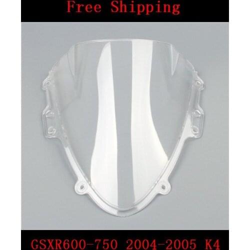 For SUZUKI GSXR600 GSXR750 2004-2005 K4 GSXR-600 GSXR-750 GSXR 600 750 motorcycle Double bubble windshield windscreen White