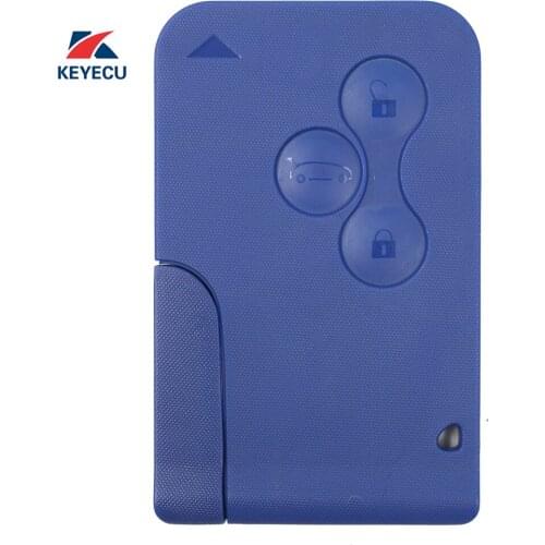 KEYECU Replacement Blue Remote Car Key Fob 3 Button 433MHz PCF7947 for Renault 2003-2008 Megane Scenic ,2006-2012 Clio
