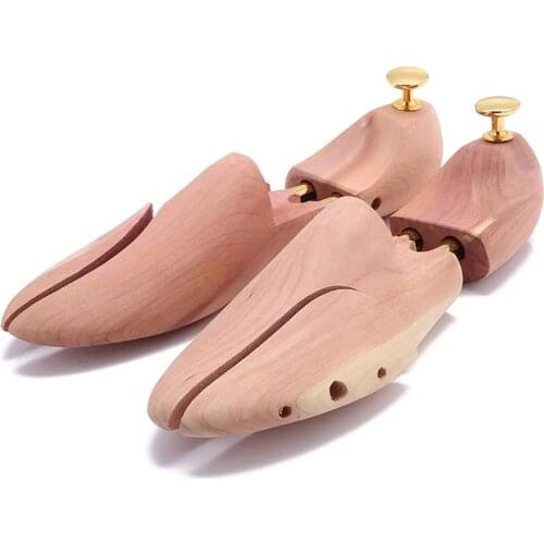 ZGZJYWM Twin Tube Red Cedar Wood Adjustable Width Shoe Shaper Mens Stretcher Shaper Shoe Tree