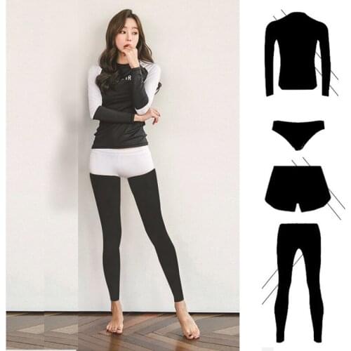 Womens Rash Guard Long Sleeve, UV/Sun Protection Swim Shirts Leggings 4pcs set Surf Yoga Jogger Activewear Tracksuit Sports