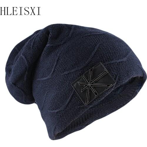 HLEISXI Winter Warm Men Beanies Skullies Fashion Brand Women Fashion Hat Bonnet Knitted Female Outdoor Bone Casual Gorras