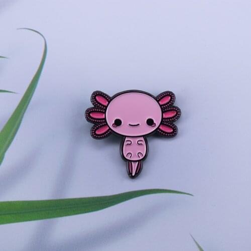 Happy Axolotl Enamel Pin Gift for Her Him Housewarming Birthday salamander animal Badge