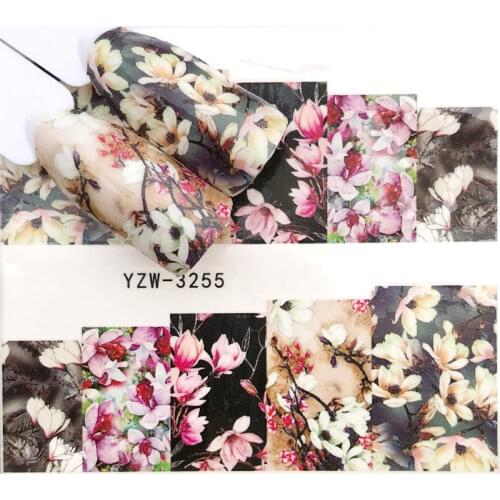 YWK 1 Sheet 2021 Leopard / Black Rose / Flower Nail Art Water Decals Transfer Sticker Manicure Nail Decoration