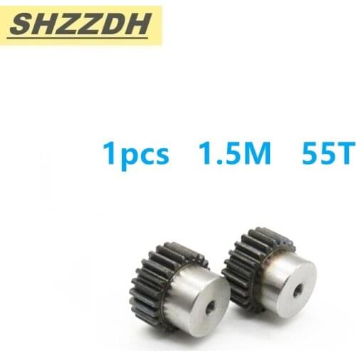 1pcs 1.5 modular belt gear 55 tooth inner hole 10mm 1.5 mold gear spur gear material carbon steel 45 steel