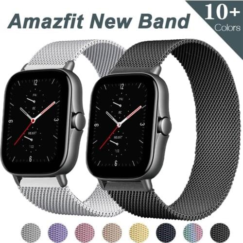 20mm/22mm Milanese Band For Amazfit GTS/2/2e/GTS2 Mini/GTR 42mm/47mm/GTR2/2e/Stratos 2/3 Metal Watch Bracelet Amazfit Bip Strap