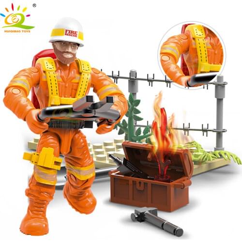 217Pcs City Rescue Firefighting Firemen Truckman Dolls Building Blocks Fire Fighting Hydrant Outfit Action Figures Bricks Toys