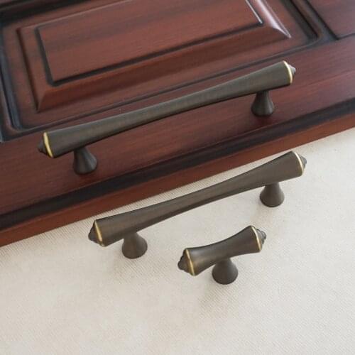 3.75" 5" Copper Black Door Pull Handles T Bar Drawer Knobs Closet Wardrobe Handle Modern Furniture Cabinet Handles 96 128mm