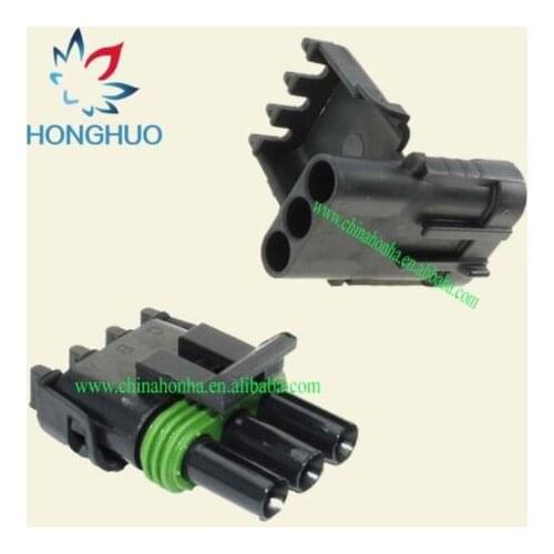 3 Pin/Way Female Male Weather Pack Electrical 2.5 Sealed Wiring Automobile Connector Plug For Delphi 12010717 12015793