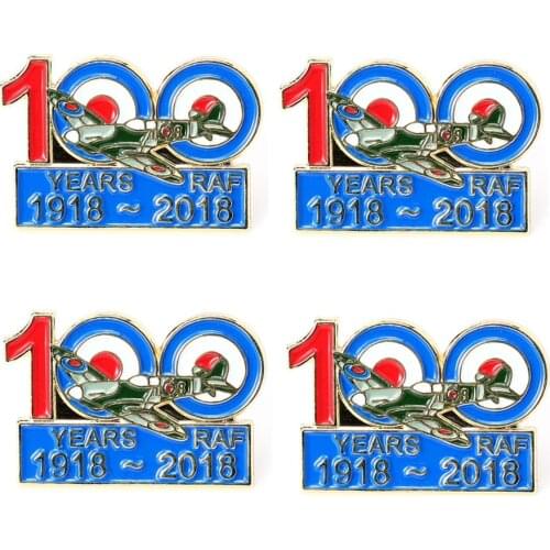 LOTS 5PCS RAF Royal Air Force 100 Years Spitfire 1918 to 2018 Centenary Pin Badge_27X 19MM