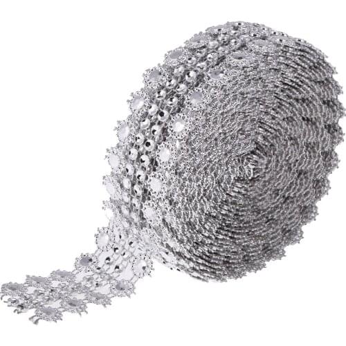 5 Yards Crystal Rhinestone Chain Ribbon Trim Sewing Applique Wedding Party DIY Crafts Supplies