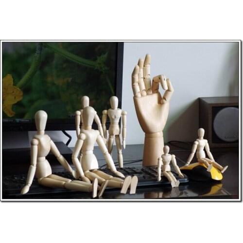 7 pcs Animals Sketch model Wooden Hand Model 20cm/30cm wooden Dolls