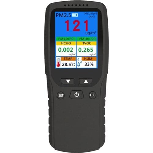 8 In 1 Air Quality Analysis Detector PM2.5 PM1.0 PM10 HCHO TVOC AQI Temperature Humidity Air Quality Tester Air Measuring Tool