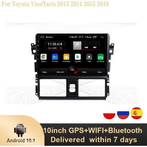 2 Din Android Car Radio Android 10 For Toyota Vios/Yaris 2013 2014 2015 2016 GPS Navigation Car Multimedia Video Player