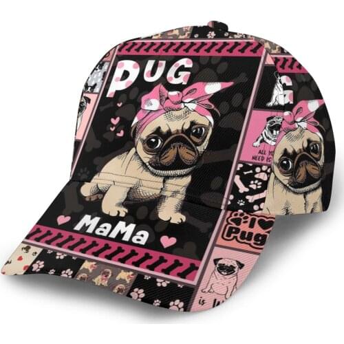 CINESSD 2020 New Baseball Cap Fishing Caps Men Outdoor Hunting Hat Hiking Hat Pug Dog Collection