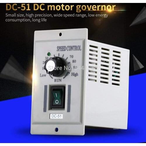 DC-51 200W Speed Controller, DC 24V 90V 180V 220V Adjustable DC Motor Speed Controller Input AC 220V
