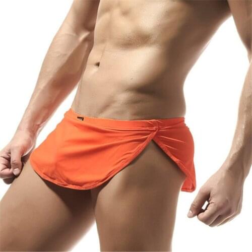 Mens Sexy Summer Underwear Boxer Shorts Low Waist Home Sleepwear Arrow Pants Small Waist Cloth Boxer Shorts Sexy Gay Lingerie
