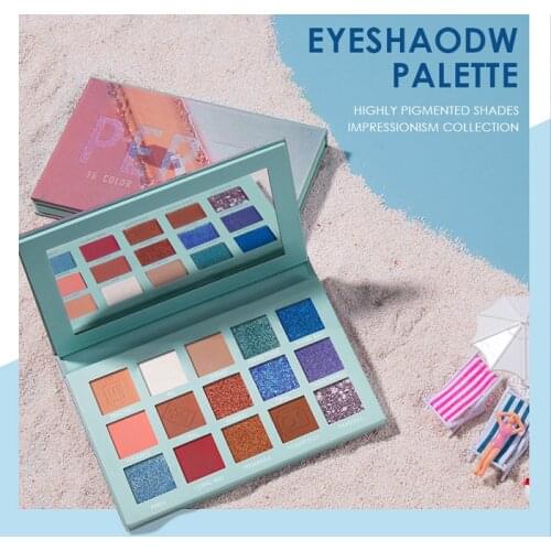 Travel Eyeshadow Palette 15Colors Shadows Palette Glitter Highlighter Shimmer MakeUp Pigment Matte Eyeshadow Palette waterproof