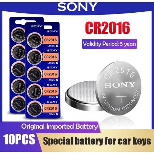 10PCS/lot Sony CR2016 CR 2016 DL2016 LM2016 BR2016 ECR2016 3V Lithium Batteries Button Cell For Watch Electronic Scale Remote