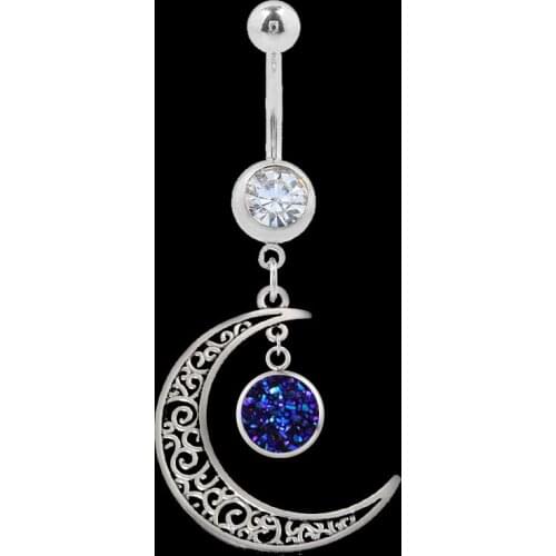 Charm Piercing Navel Surgical Steel Crystal Rhinestone Round Belly Button Rings Piercing Ombligo Nombril Body Piercing Jewelry