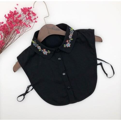 Korean Womens Handmade Beading Jewelry Lapel False Collar Colorful Imitation Crystal Spring Flower Detachable Half Shirt