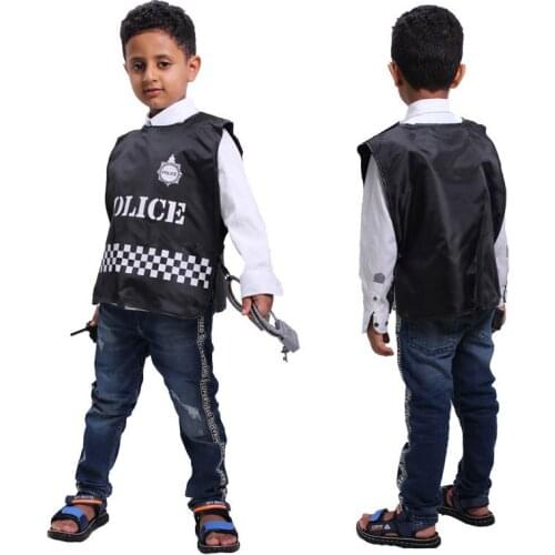 Halloween Costumes For Boys Kid Police Vest Cosplay Police Costume Party Children Uniforms
