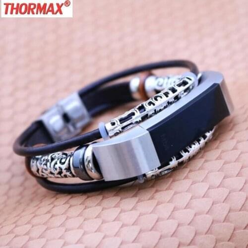 Leather Bracelet Fitbit Alta/Alta HR Strap,Retro, punk, rock, wild, individual,Transform your Fitbit into a stylish bracelet